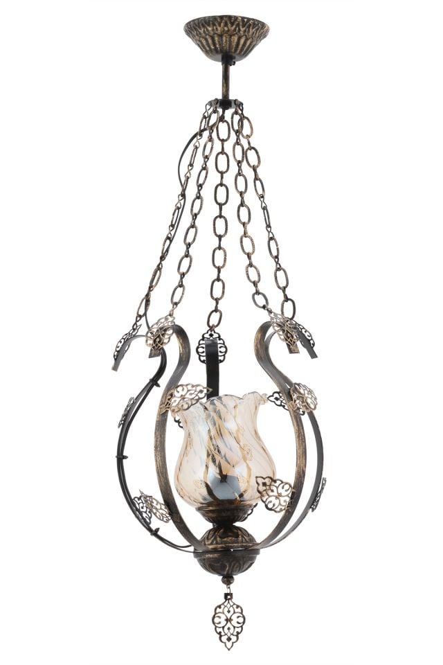 Kuğu Klasik Avize E27 12W 26cm Metal Eskitme Dorbien-FZ-7510-TE