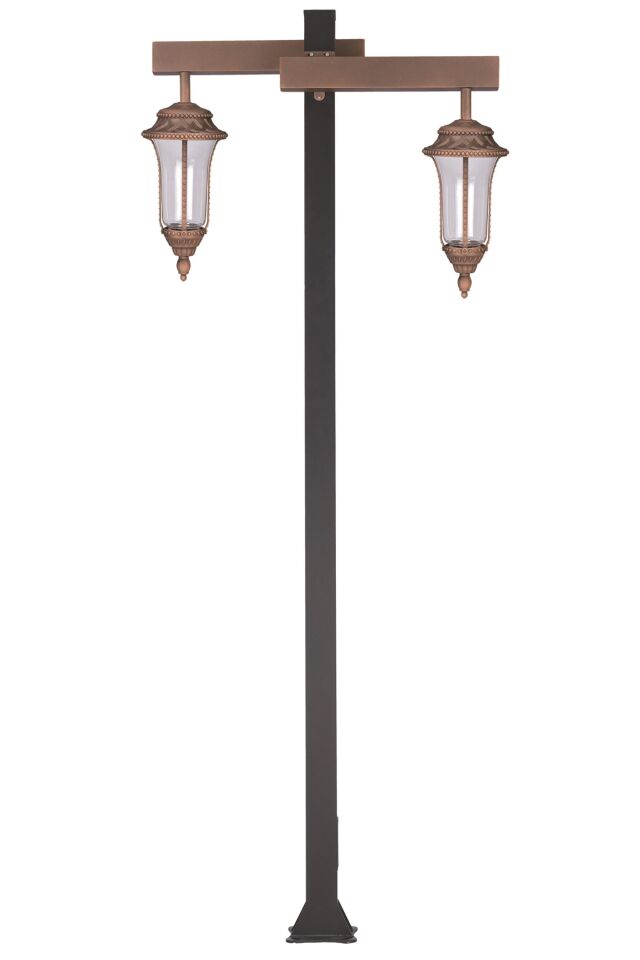 Bahçe Direkleri E27 24W 110cm Alüminyum Profil Kahverengi/Siyah Dorbien-BDR-68283-2BKR