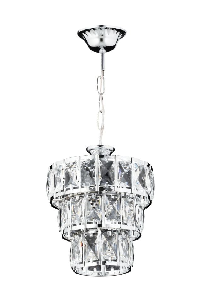 Diamond Klasik Avize E27 12W 21cm Metal Krom Dorbien-FZ-7518-TK