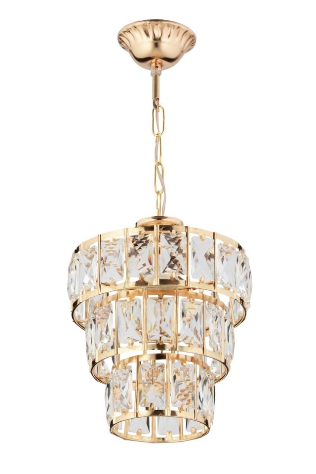 Diamond Klasik Avize E27 12W 21cm Metal Sarı Dorbien-FZ-7518-TS