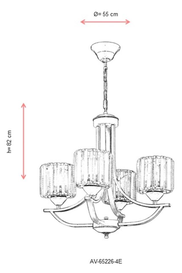 Sag Modern Avize E27 48W 55cm Metal Eskitme Dorbien-AV-65226-4E