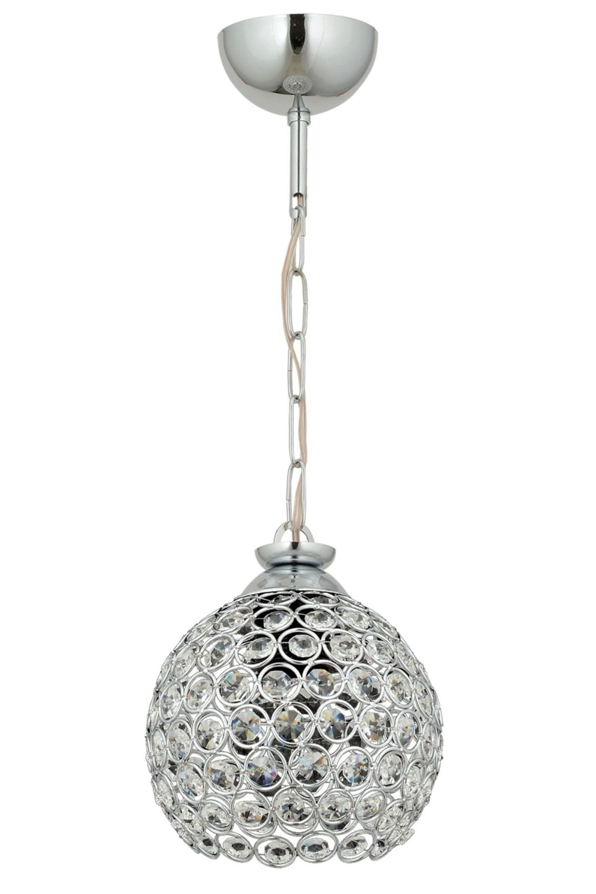 Baloncuk Klasik Avize E27 12W 12cm Metal Krom Dorbien-FZ-7557-T1-K