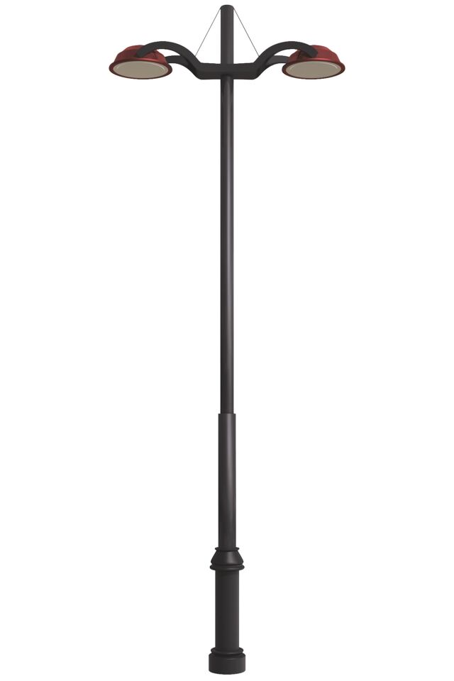 Bahçe Direkleri LED 70W 160cm Çelik Boru Kırmızı/Siyah Dorbien-BDR-68292-2BSY