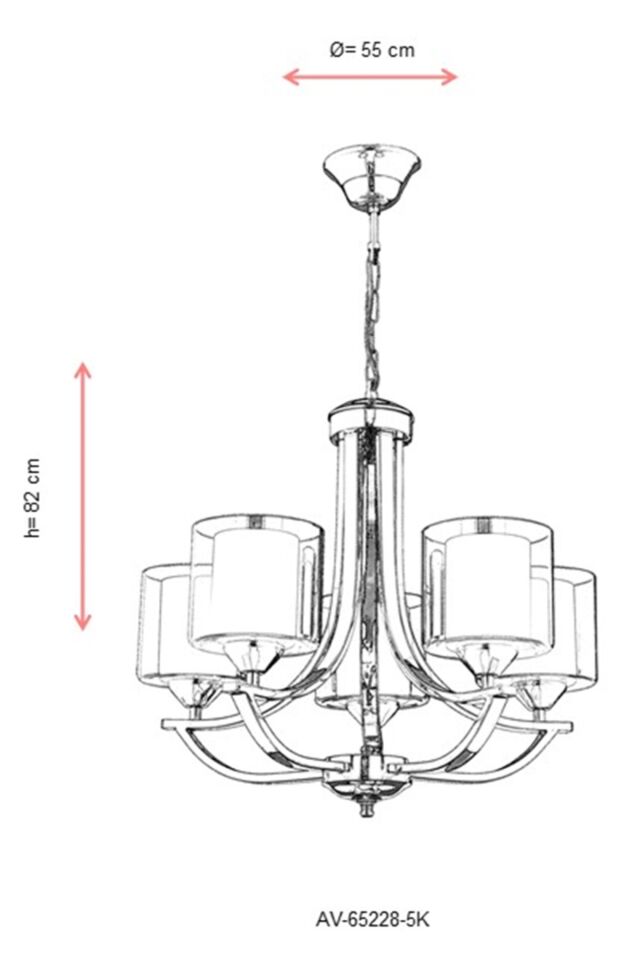 Boat Modern Avize E27 60W 55cm Metal Krom Dorbien-AV-65228-5K
