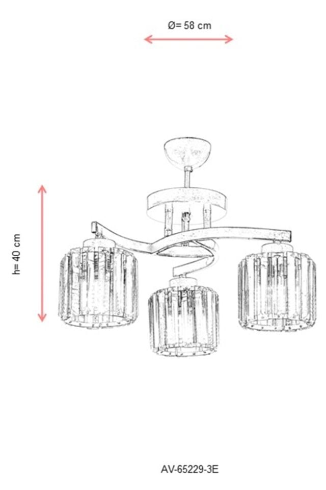 İkram Modern Avize E27 36W 58cm Metal Eskitme Dorbien-AV-65229-3E