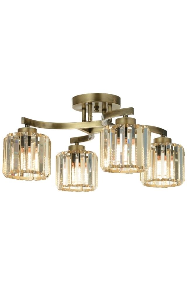 İkram Modern Avize E27 48W 58cm Metal Eskitme Dorbien-AV-65229-4E