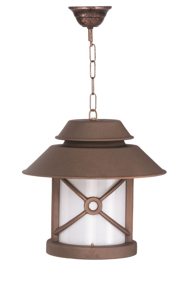 Bahçe Fenerleri E27 12W 30cm Çelik Boru Kahverengi Dorbien-BFE-68275-BKR