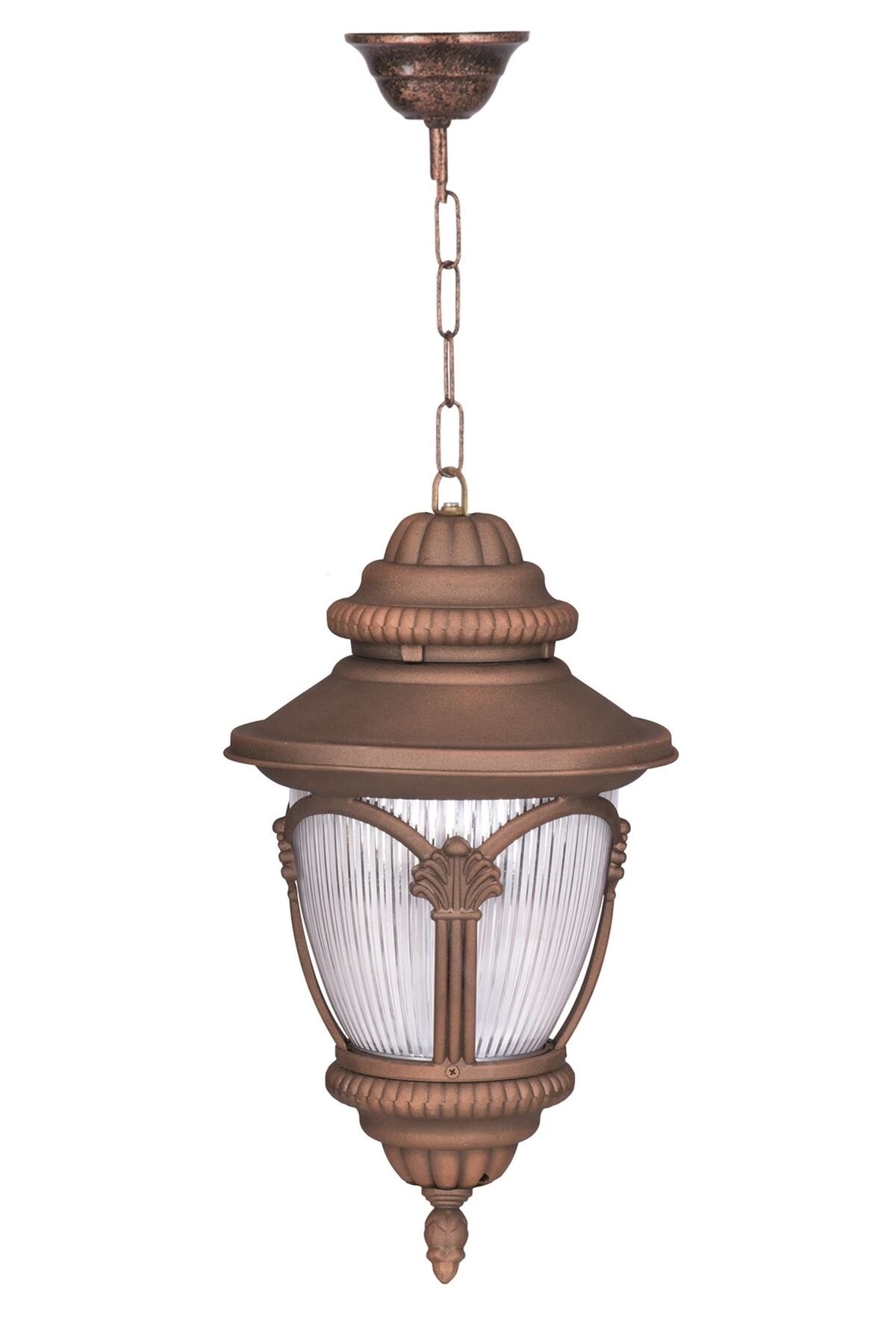 Bahçe Fenerleri E27 12W 25cm Çelik Boru Kahverengi Dorbien-BFE-68277-BKR
