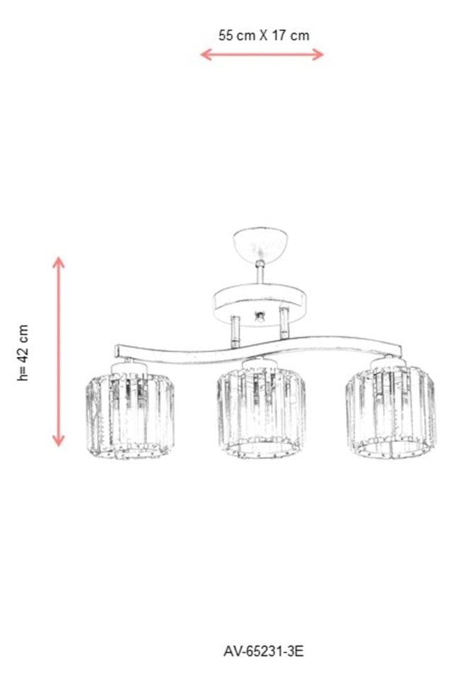 Paste Modern Avize E27 36W 55x17cm Metal Eskitme Dorbien-AV-65231-3E