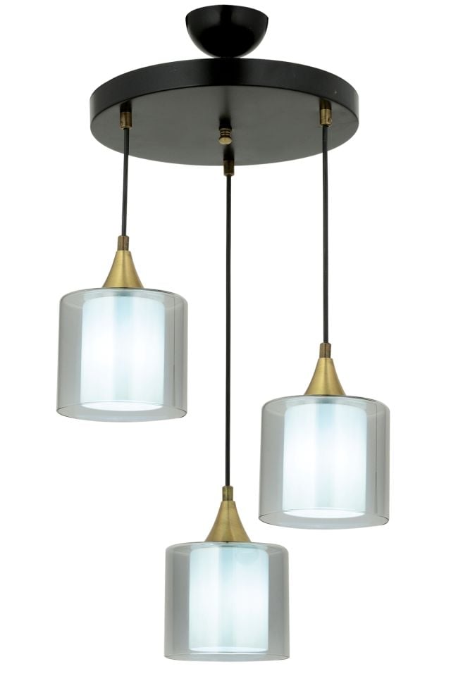 Selvi Modern Avize E27 36W 40cm Metal Siyah Dorbien-AV-65233-3T-BSY-F