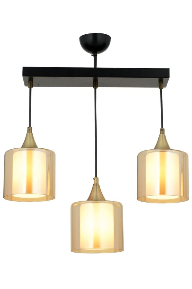 Selvi Modern Avize E27 36W 60x14cm Metal Siyah Dorbien-AV-65233-3Y-BSY-B