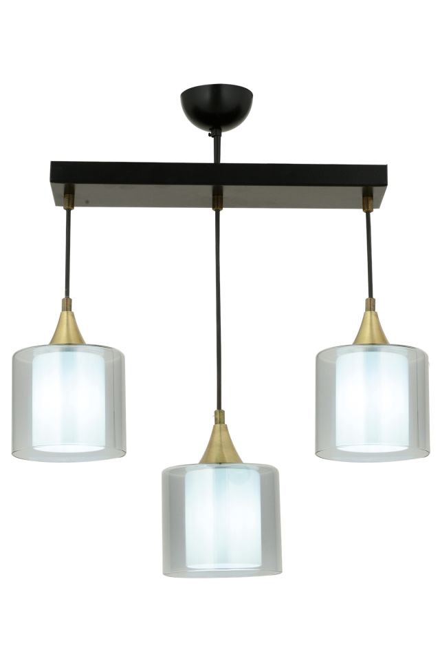 Selvi Modern Avize E27 36W 60x14cm Metal Siyah Dorbien-AV-65233-3Y-BSY-F