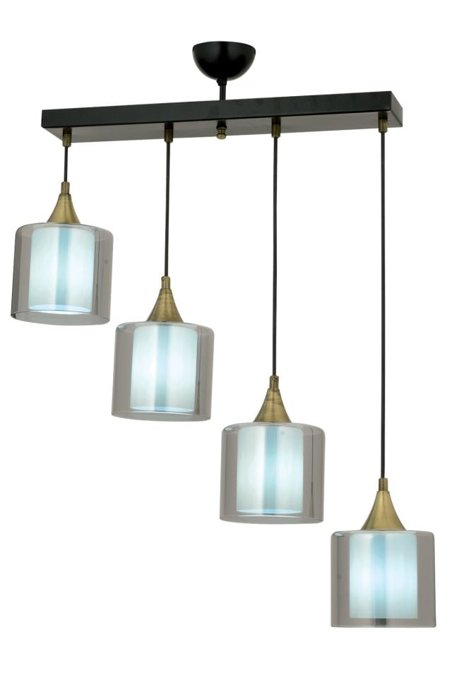Selvi Modern Avize E27 48W 70x14cm Metal Siyah Dorbien-AV-65233-4Y-BSY-F