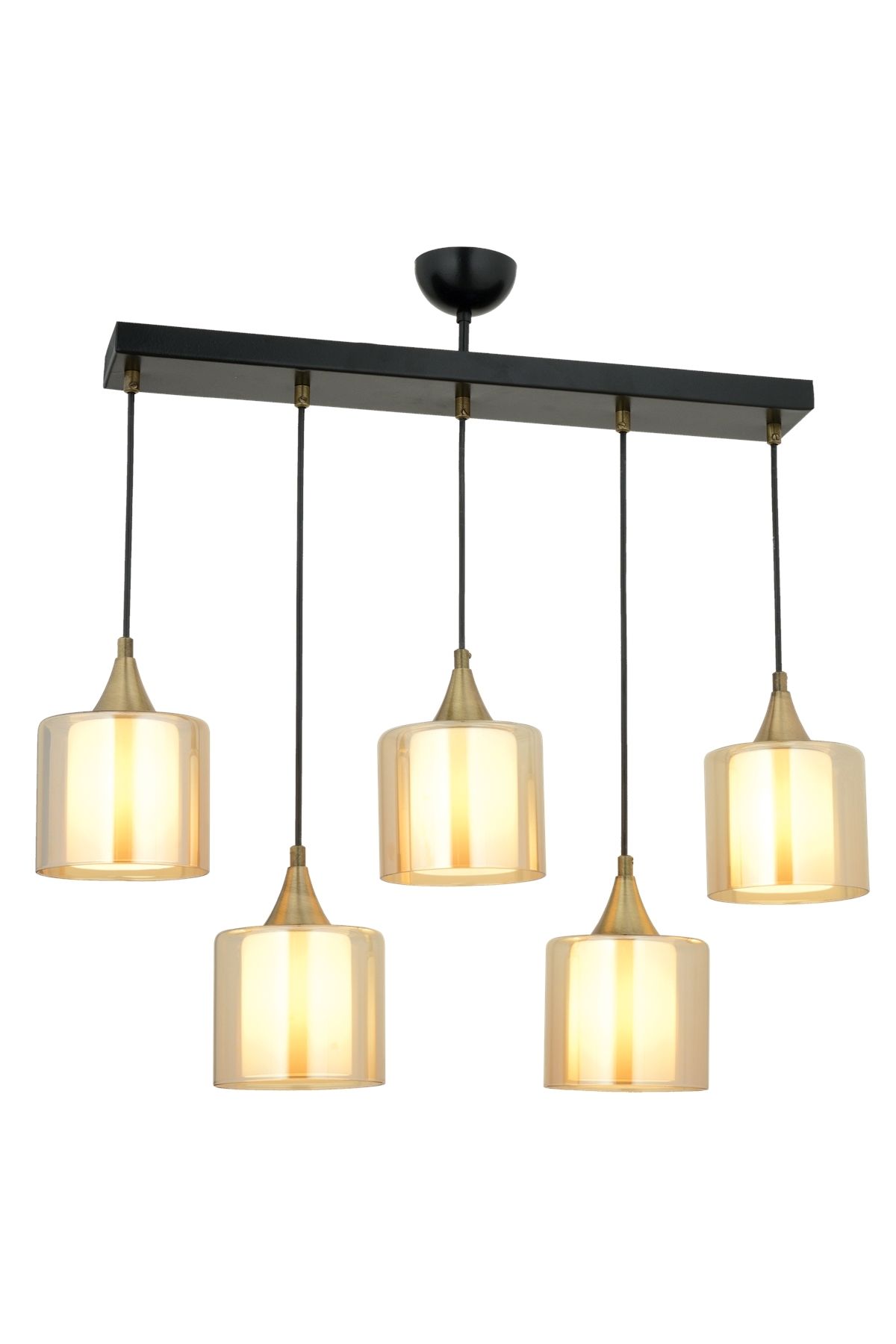 Selvi Modern Avize E27 60W 75x14cm Metal Siyah Dorbien-AV-65233-5Y-BSY-B