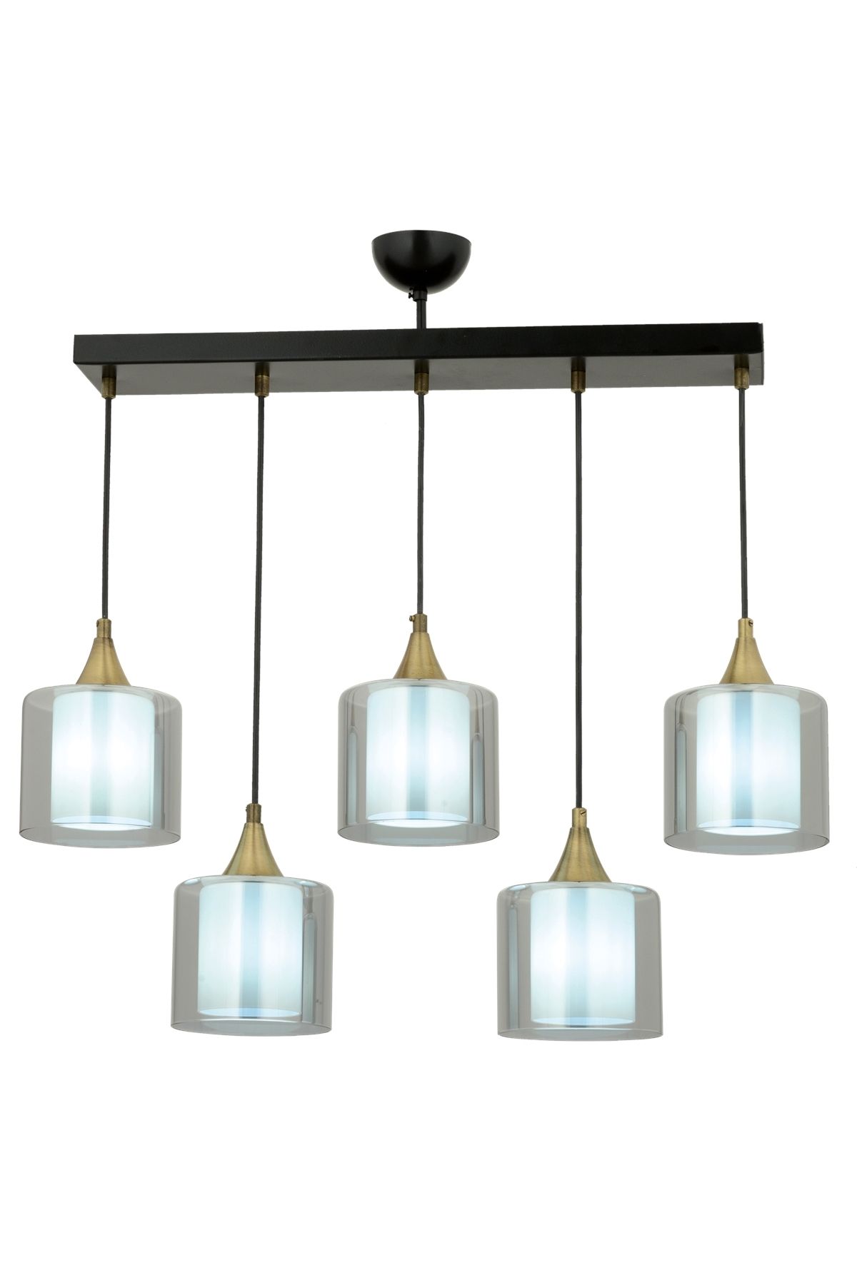 Selvi Modern Avize E27 60W 75x14cm Metal Siyah Dorbien-AV-65233-5Y-BSY-F