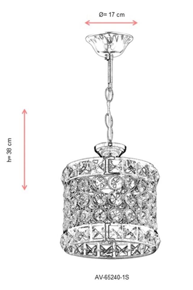 Göz Klasik Avize E27 12W 17cm Metal Sarı Dorbien-AV-65240-1S