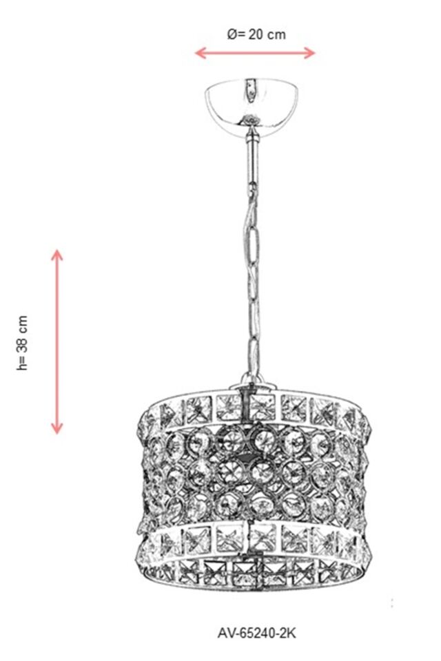 Göz Klasik Avize E27 24W 20cm Metal Krom Dorbien-AV-65240-2K