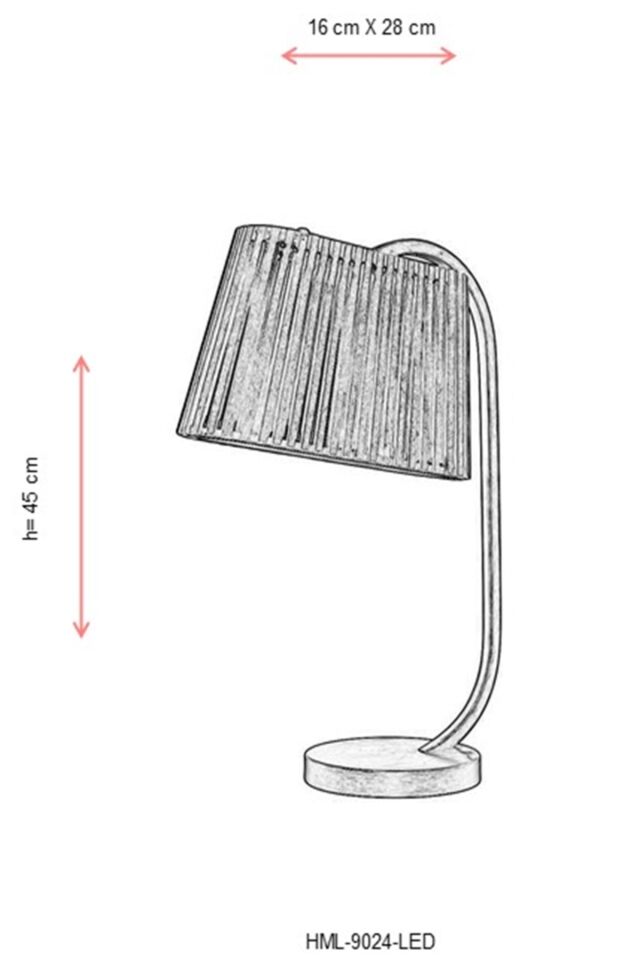 Lenzo Çalışma Masası Lambası LED 18W 16x28cm Metal Eskitme Avonni-HML-9024-LED