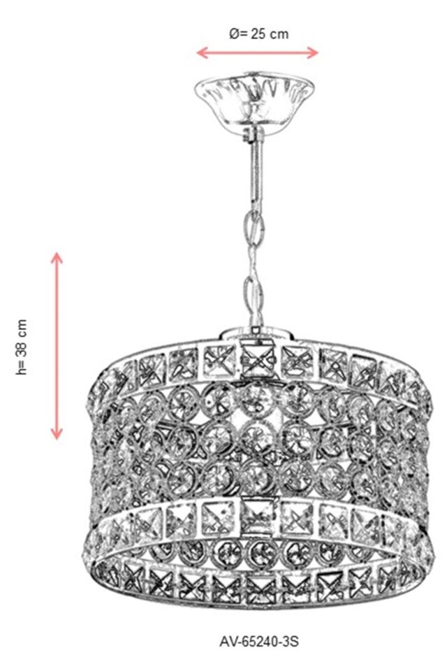 Göz Klasik Avize E27 36W 25cm Metal Sarı Dorbien-AV-65240-3S