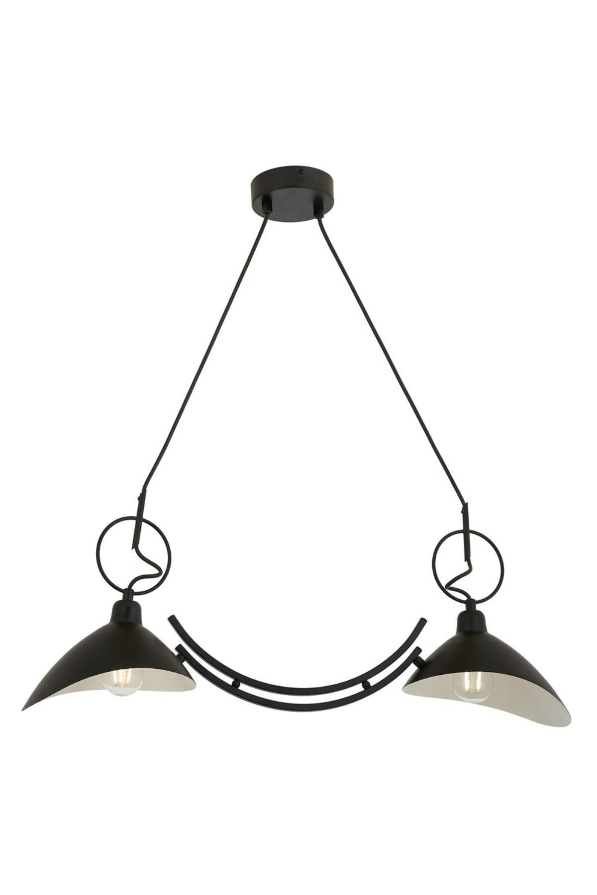 Midye Modern Avize E27 24W 78x20cm Metal Siyah Avonni-AV-9127-2Y-BSY