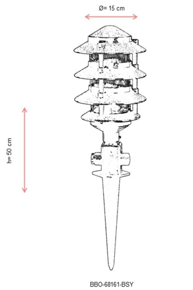 Bahçe Bollard E27 12W 15cm ABS Siyah Dorbien-BBO-68161-BSY