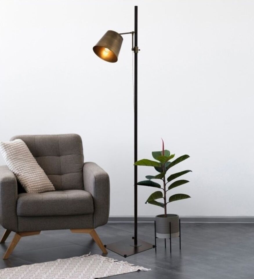Fall Lambader E27 12W 30x25cm Metal Eskitme/Siyah Avonni-LM-9110-1BSY