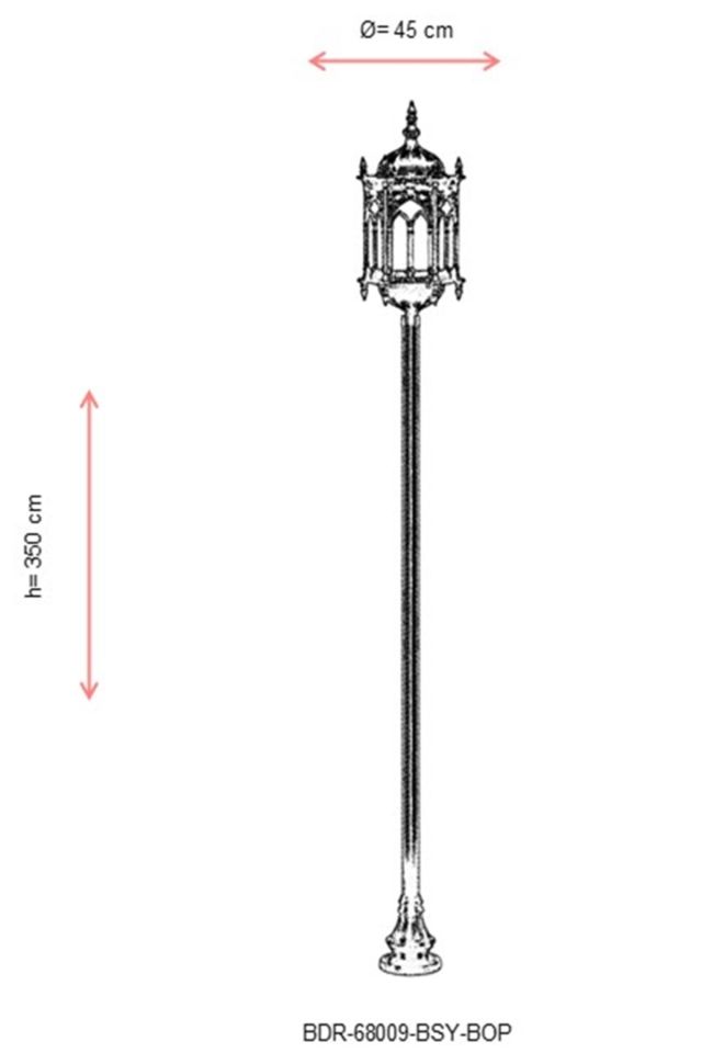Bahçe Direkleri E27 12W 45cm Alüminyum Siyah Dorbien-BDR-68009-BSY-BOP
