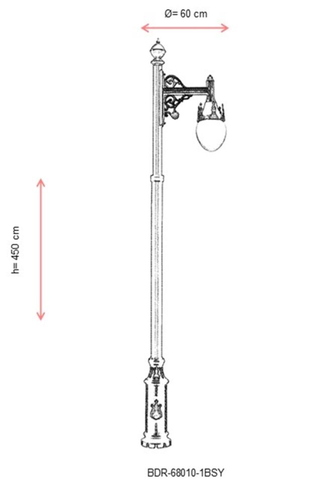 Bahçe Direkleri E27 12W 60cm Alüminyum Sarı/Yeşil Dorbien-BDR-68010-1BSY
