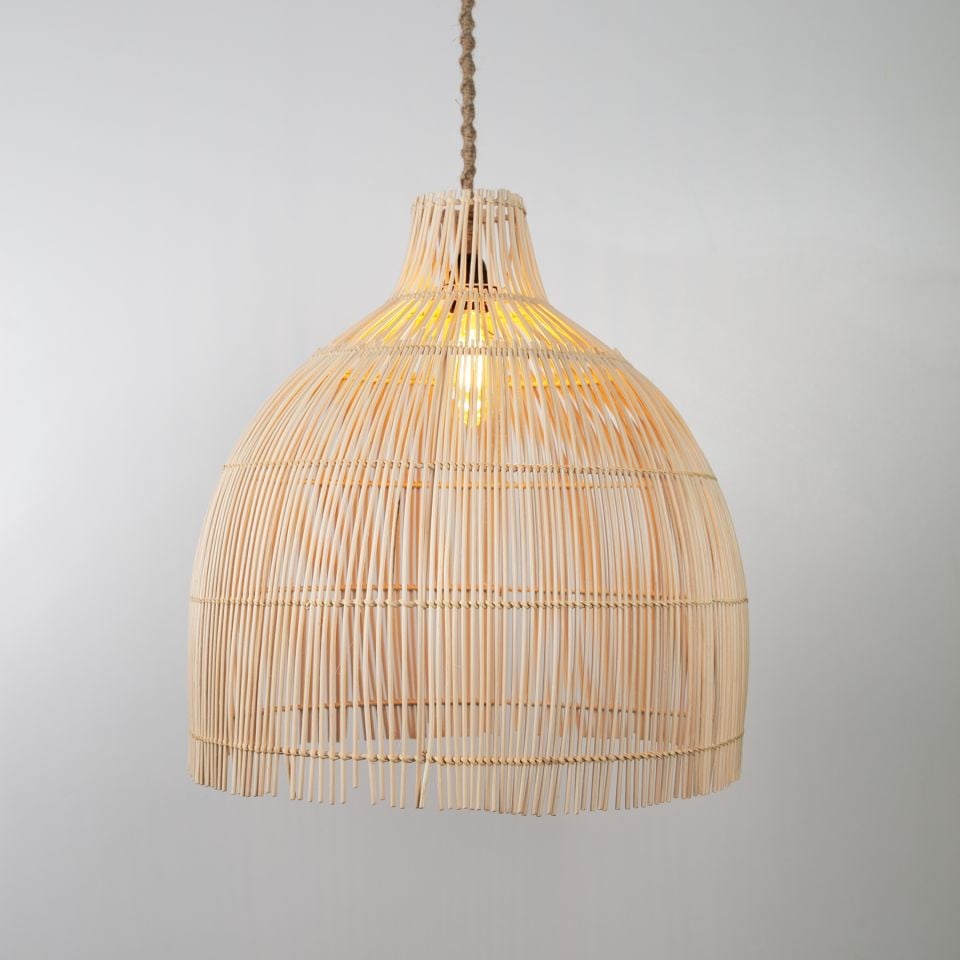 Madlen Modern Avize E27 12W 50cm Rattan Doğal Dorbien-SLB-8001-L
