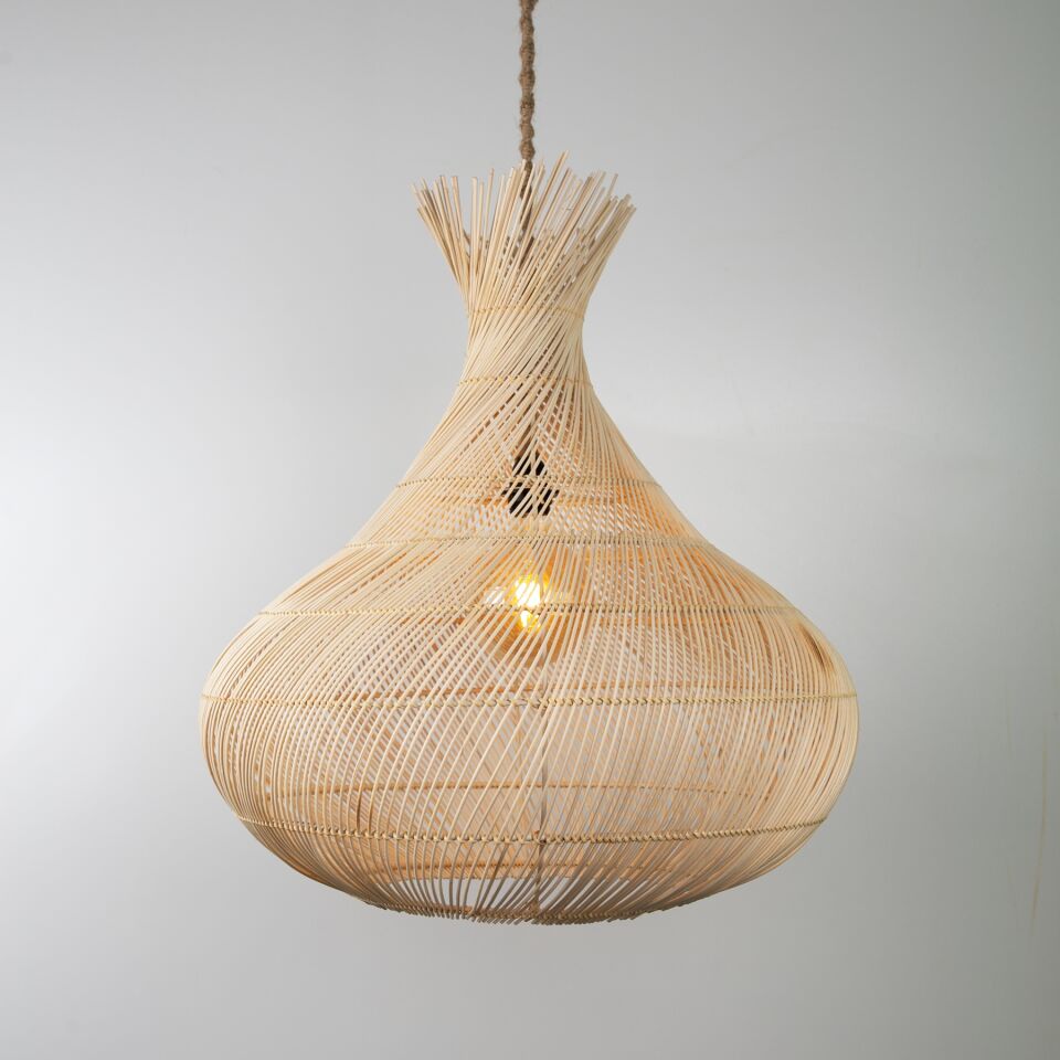 Sarmal Modern Avize E27 12W 60cm Rattan Doğal Dorbien-SLB-8018