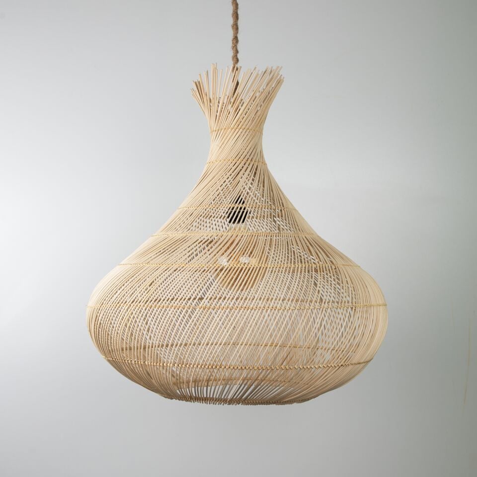Sarmal Modern Avize E27 12W 60cm Rattan Doğal Dorbien-SLB-8018