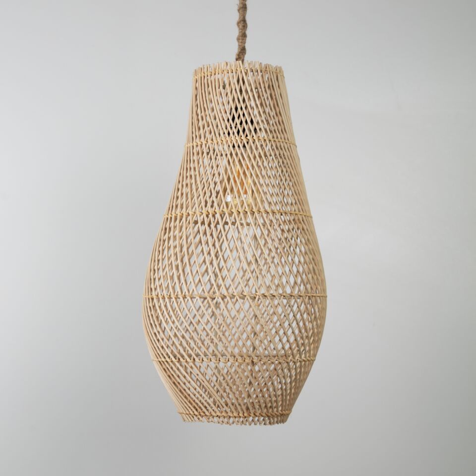 Lena Modern Avize E27 12W 25cm Rattan Doğal Dorbien-SLB-8019