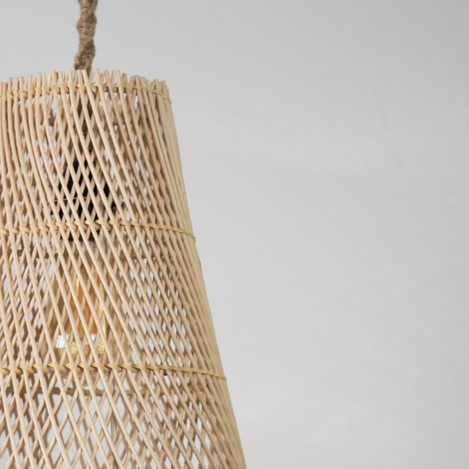 Lena Modern Avize E27 12W 25cm Rattan Doğal Dorbien-SLB-8019