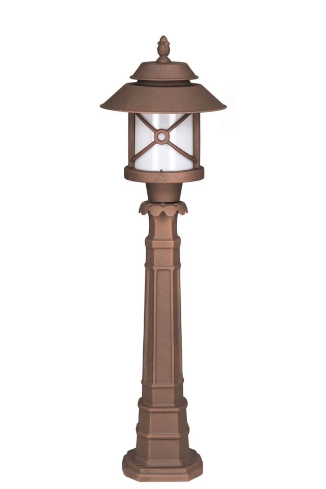 Bahçe Set Üstü Aydınlatma E27 12W 30cm Çelik Boru Kahverengi Dorbien-BSU-68275-BKR-M2-B