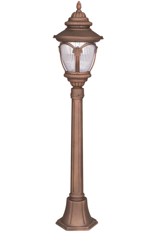Bahçe Set Üstü Aydınlatma E27 12W 25cm Çelik Boru Kahverengi Dorbien-BSU-68277-BKR-B