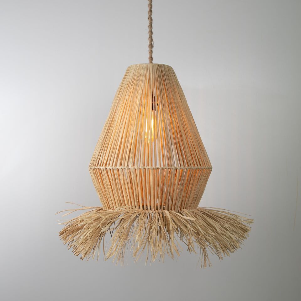 Samba Modern Avize E27 12W 40cm Rafya Doğal Dorbien-SLR-8018