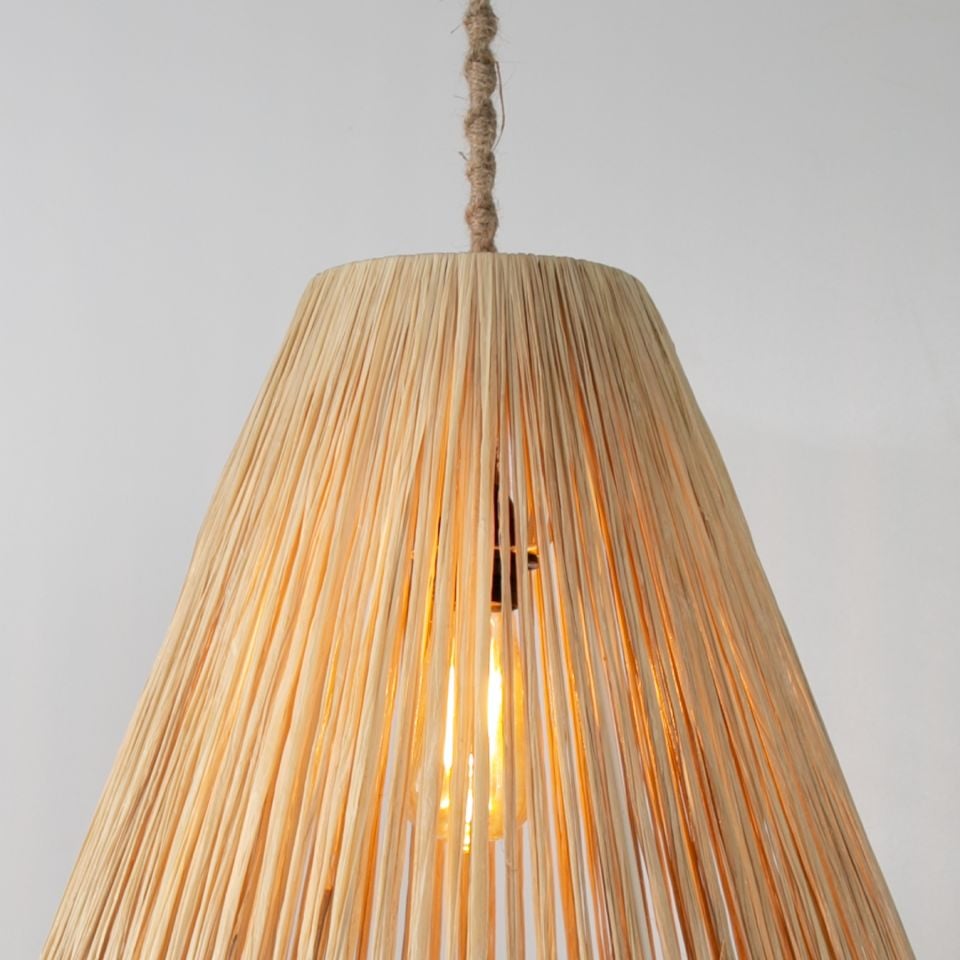 Samba Modern Avize E27 12W 40cm Rafya Doğal Dorbien-SLR-8018