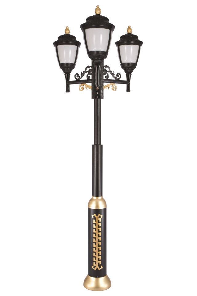 Bahçe Direkleri E27 24W 90cm Alüminyum Sarı/Siyah Dorbien-BDR-68042-3BSY-OP