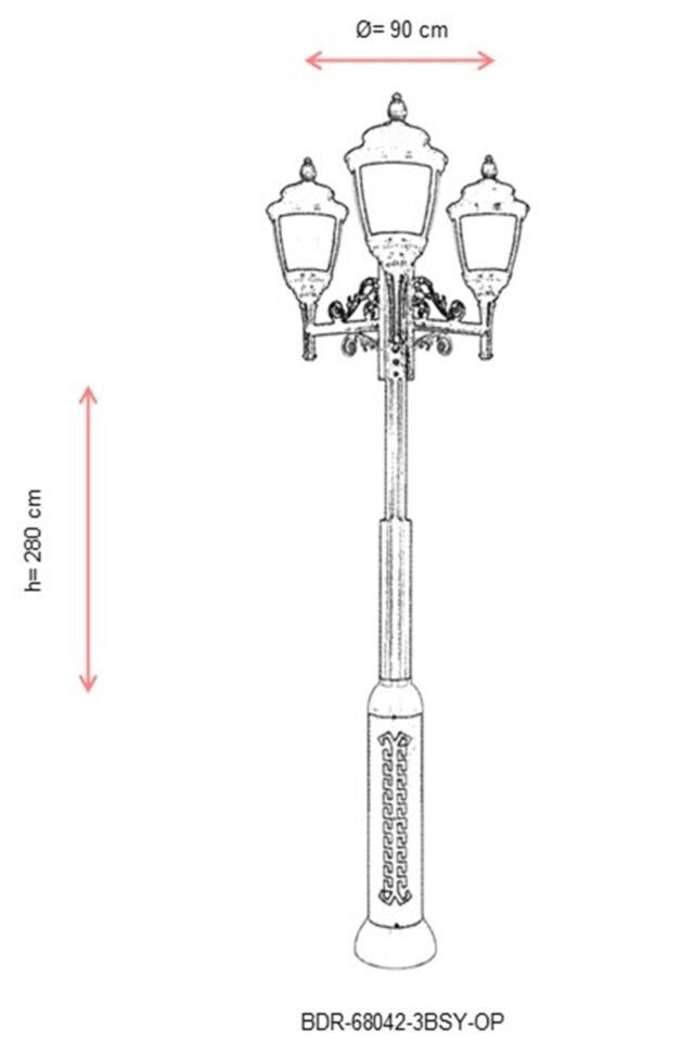 Bahçe Direkleri E27 24W 90cm Alüminyum Sarı/Siyah Dorbien-BDR-68042-3BSY-OP
