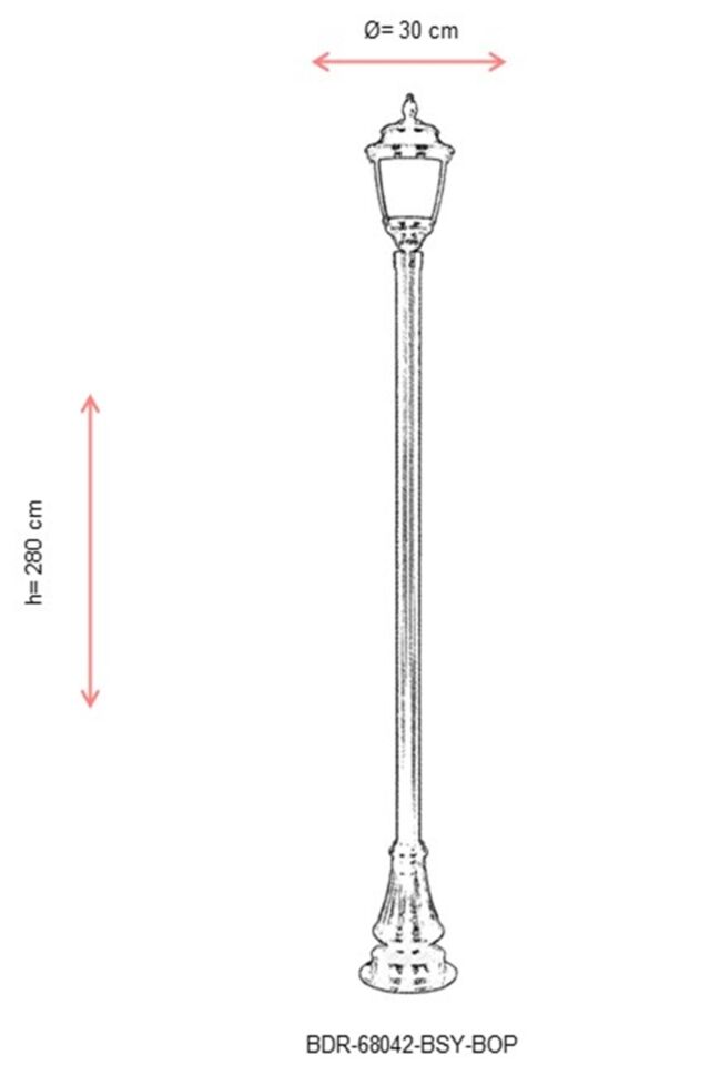 Bahçe Direkleri E27 12W 30cm Alüminyum Siyah Dorbien-BDR-68042-BSY-BOP
