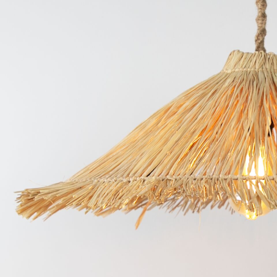 Macha Modern Avize E27 12W 50cm Rafya Doğal Dorbien-SLR-8023