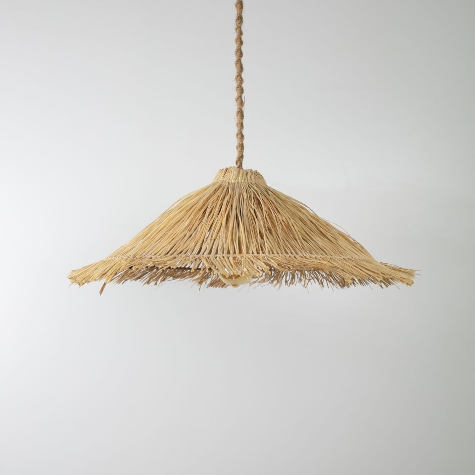 Macha Modern Avize E27 12W 50cm Rafya Doğal Dorbien-SLR-8023