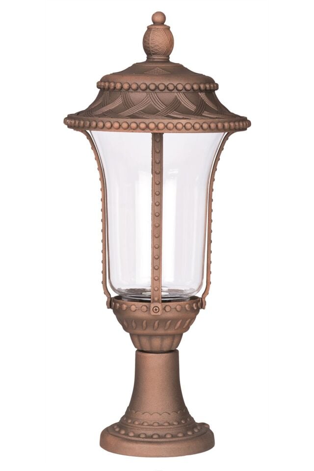 Bahçe Set Üstü Aydınlatma E27 12W 28cm Çelik Boru Kahverengi Dorbien-BSU-68284-BKR-K