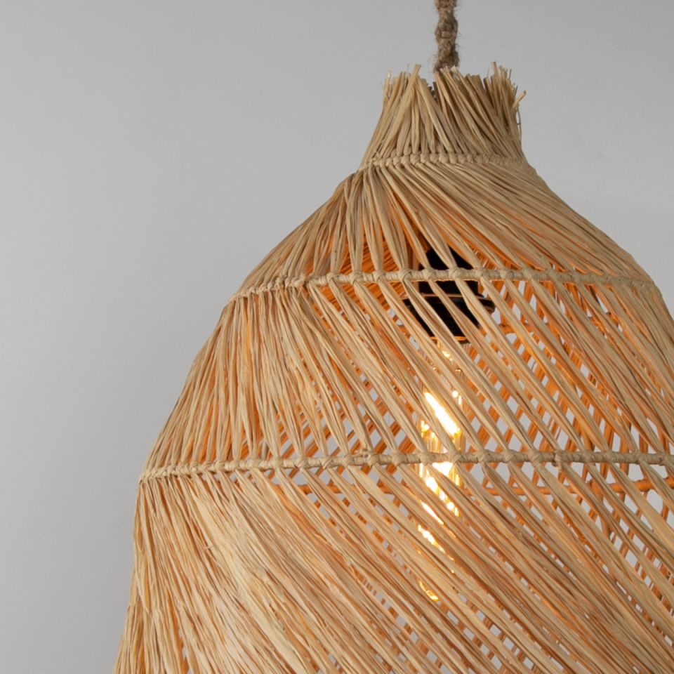 Spiral Modern Avize E27 12W 40cm Rafya Doğal Dorbien-SLR-8033
