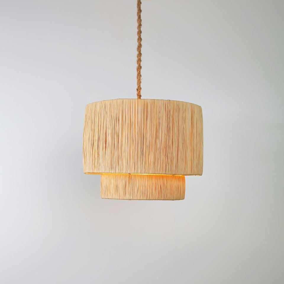 Hope Modern Avize E27 12W 35cm Rafya Doğal Dorbien-SLR-8043