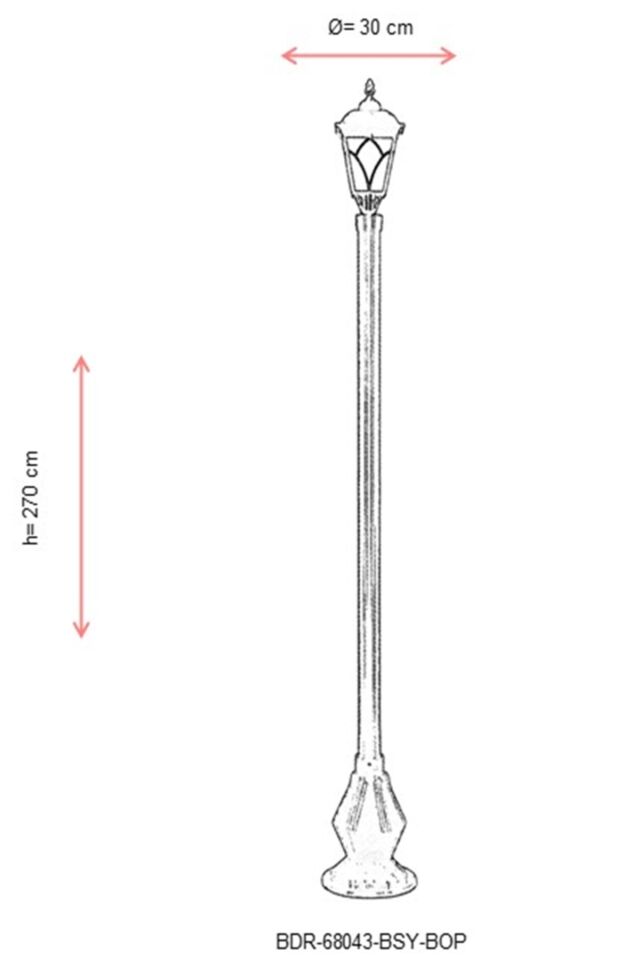 Bahçe Direkleri E27 12W 30cm Alüminyum Siyah Dorbien-BDR-68043-BSY-BOP