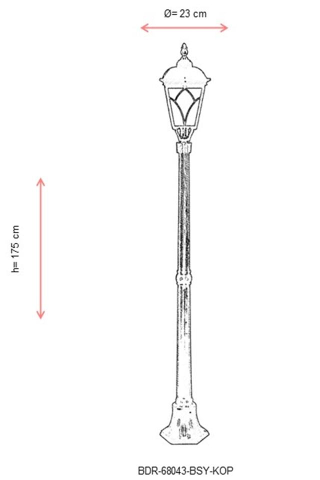 Bahçe Direkleri E27 12W 23cm Alüminyum Siyah Dorbien-BDR-68043-BSY-KOP