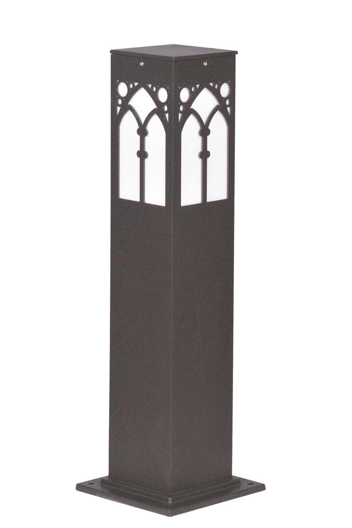 Bahçe Bollard E27 12W 12x12cm Alüminyum Profil Siyah Dorbien-BBO-68247-BSY