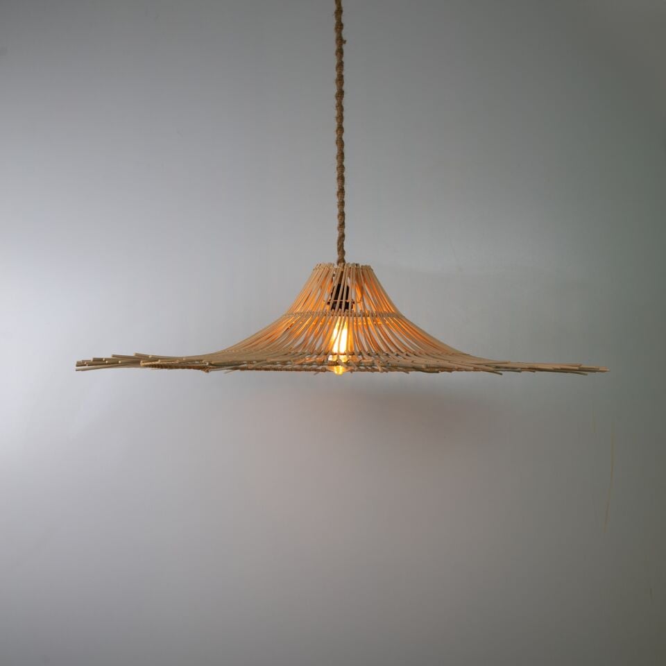 Gamp Modern Avize E27 12W 50cm Rattan Doğal Dorbien-SLR-8073