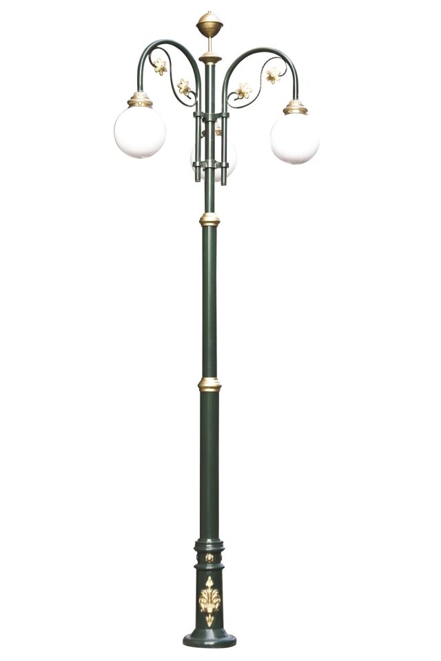 Bahçe Direkleri E27 24W 120cm Çelik Boru Sarı/Yeşil Dorbien-BDR-68013-3BYS